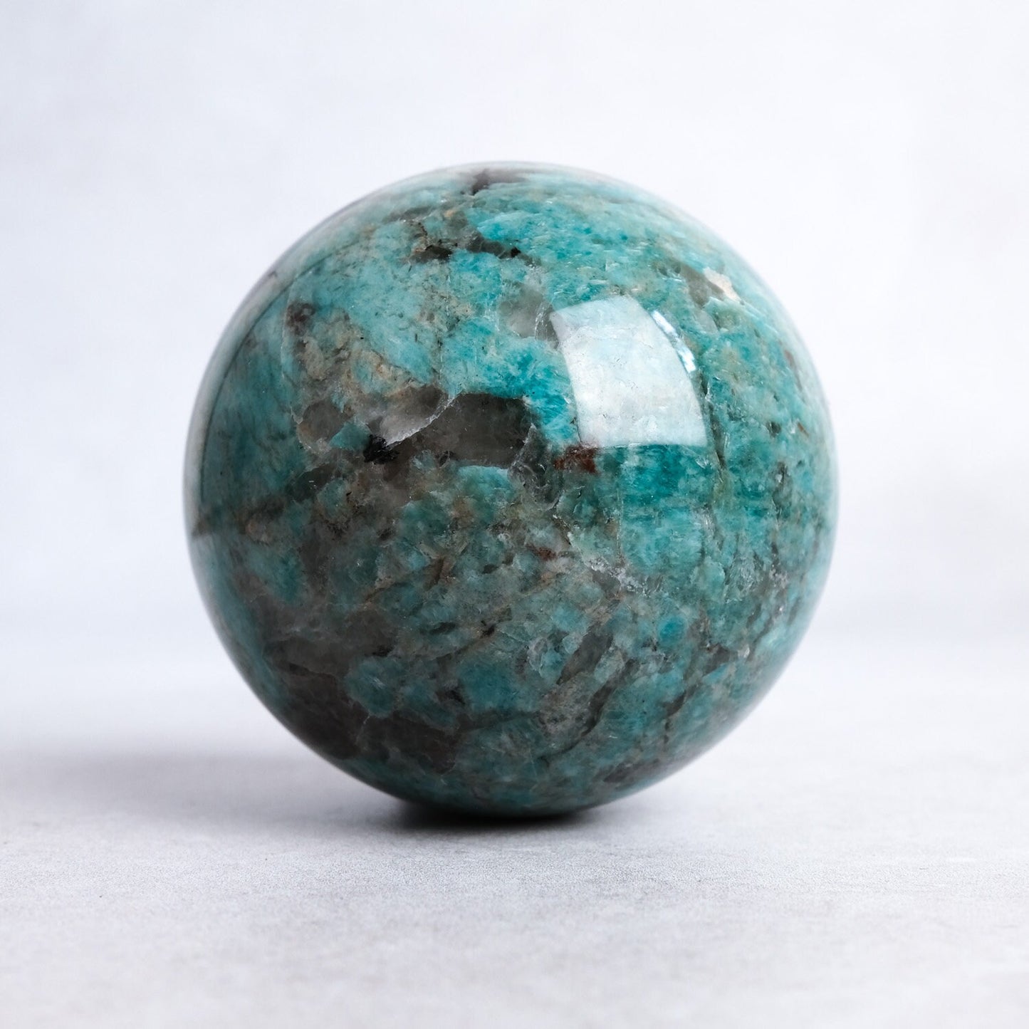 Amazonite & Smokey Quartz Crystal Sphere