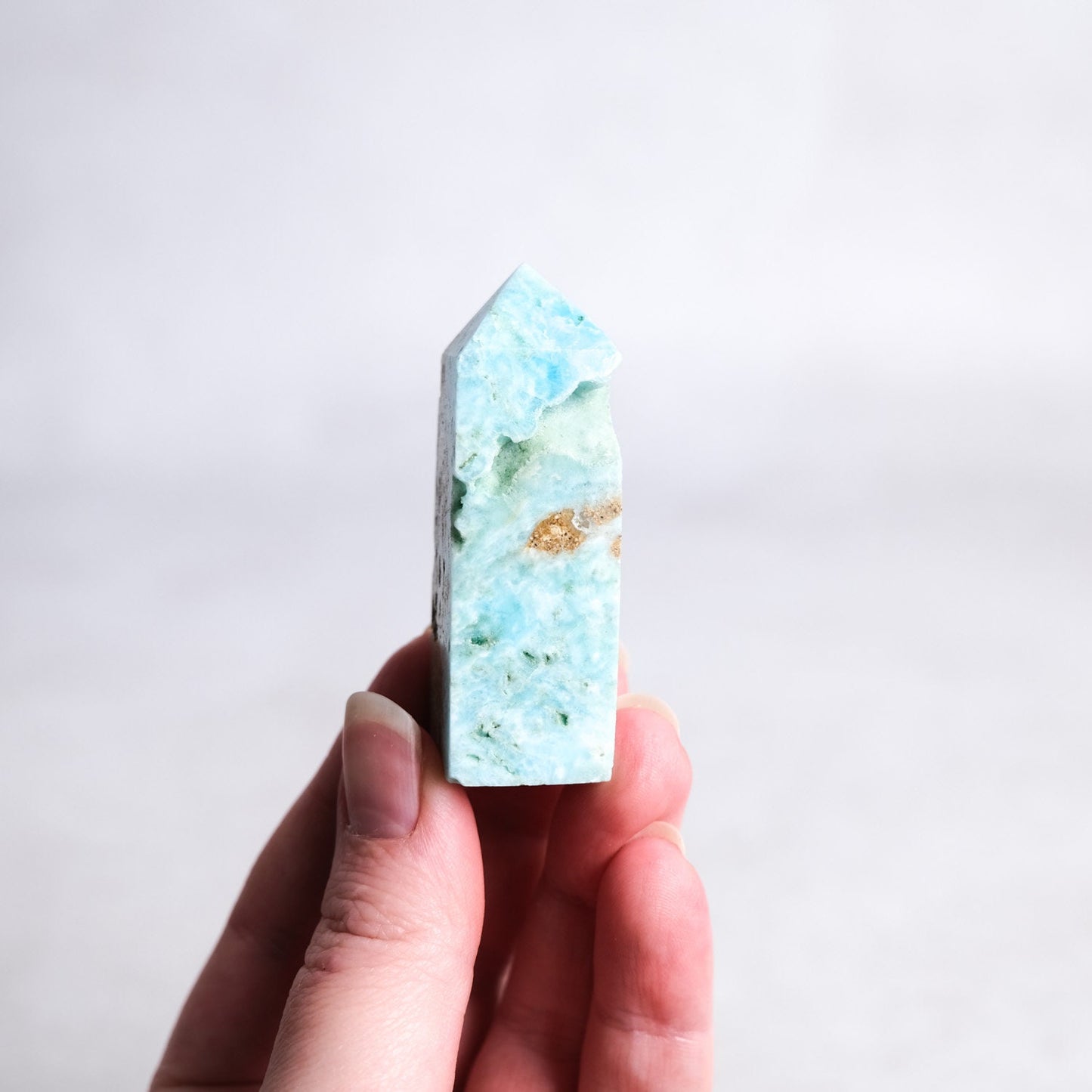 Blue Aragonite Crystal Obelisk